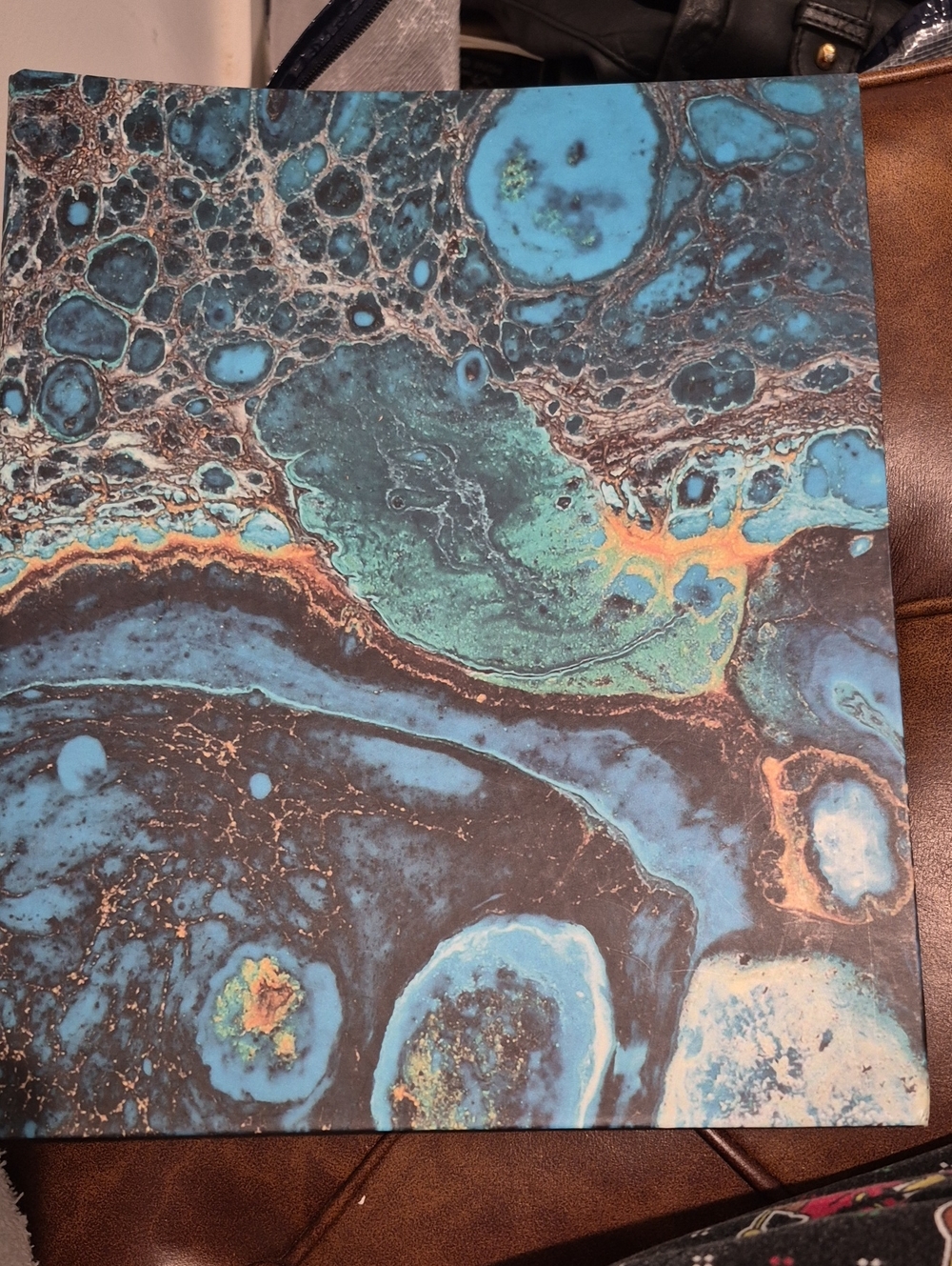 United Office Abstract Ocean Blue Binder NEW